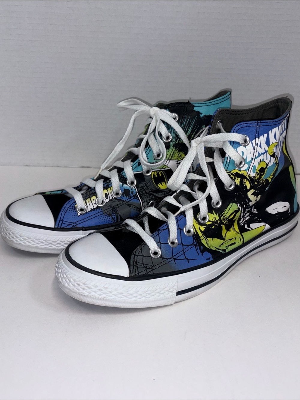 Batman Converse High-Top Sneakers in Black, Blue & Green